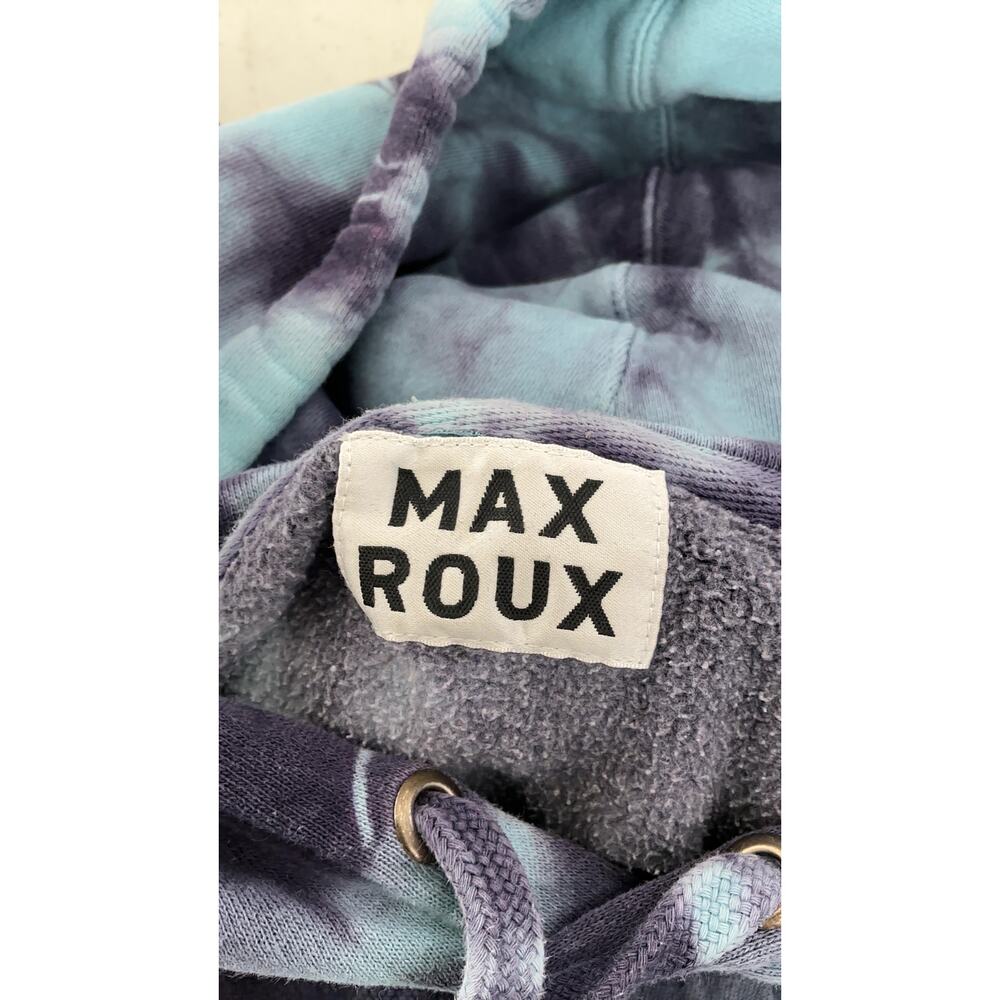 Max Roux Unisex Tie-Dye Hooded Pullover Blue Purple Casual‎ Relaxed Fit XL